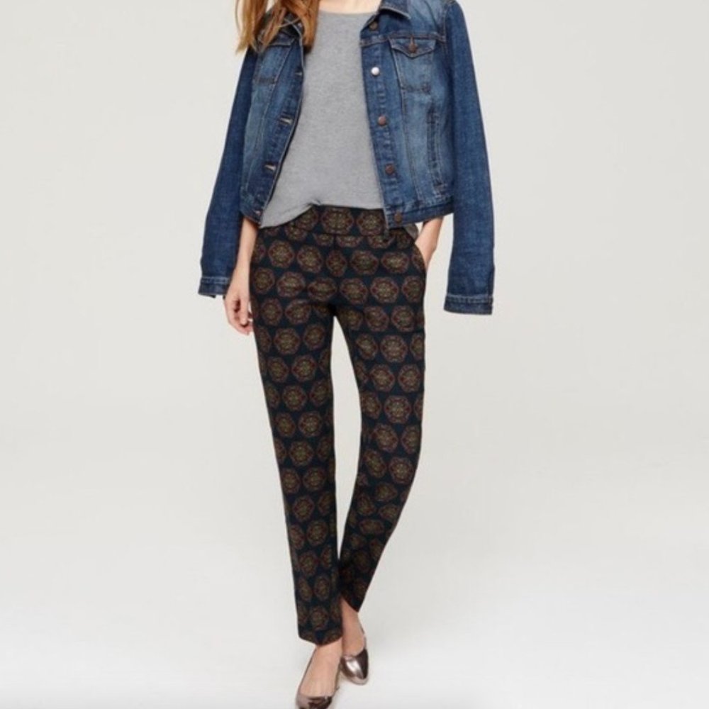 Loft Medallion Print Textured Marisa Pant